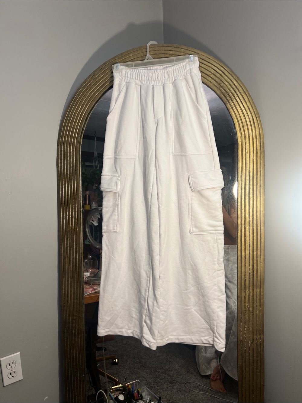 wild fable White Cargo Sweatpants with Elastic Waist